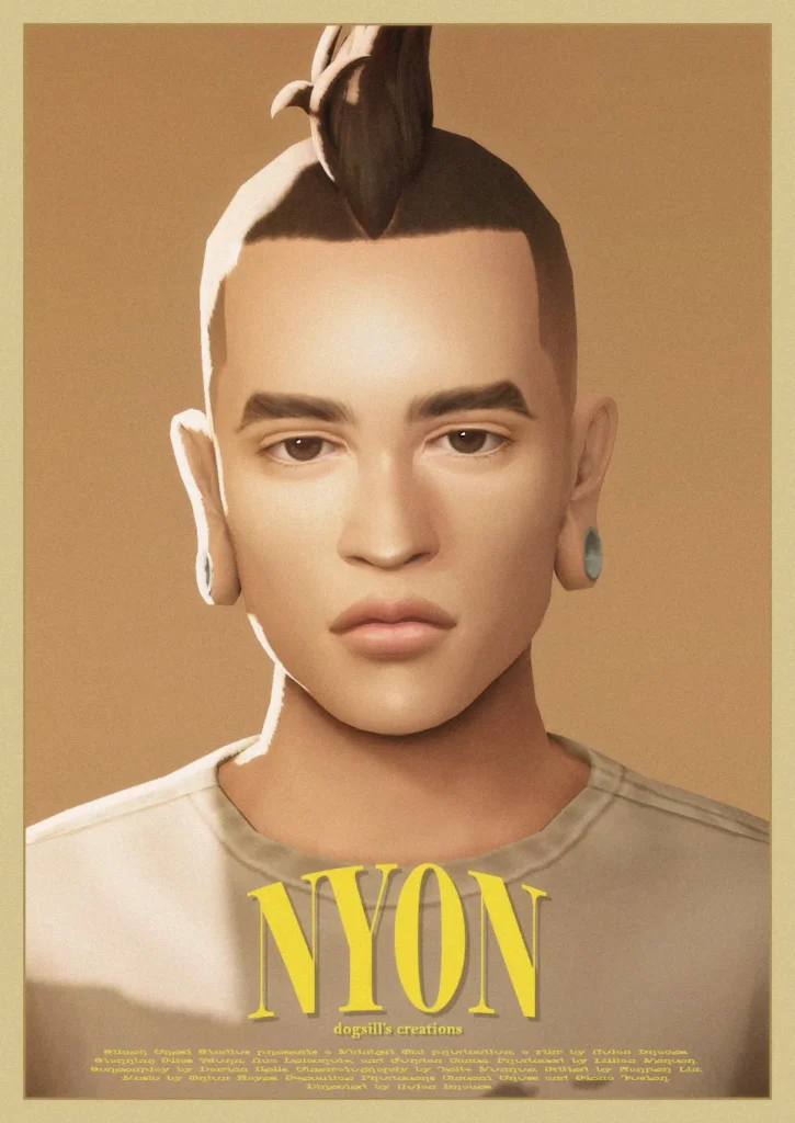 Nyon cabello de dogsill para Los Sims 4