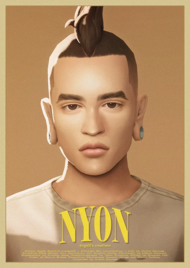 Nyon cabello de dogsill para Los Sims 4