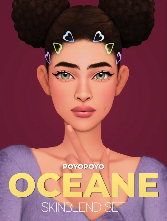 Vista previa de Oceane Skinblend Set, crear un sim de poyopoyosim para Los Sims 4.