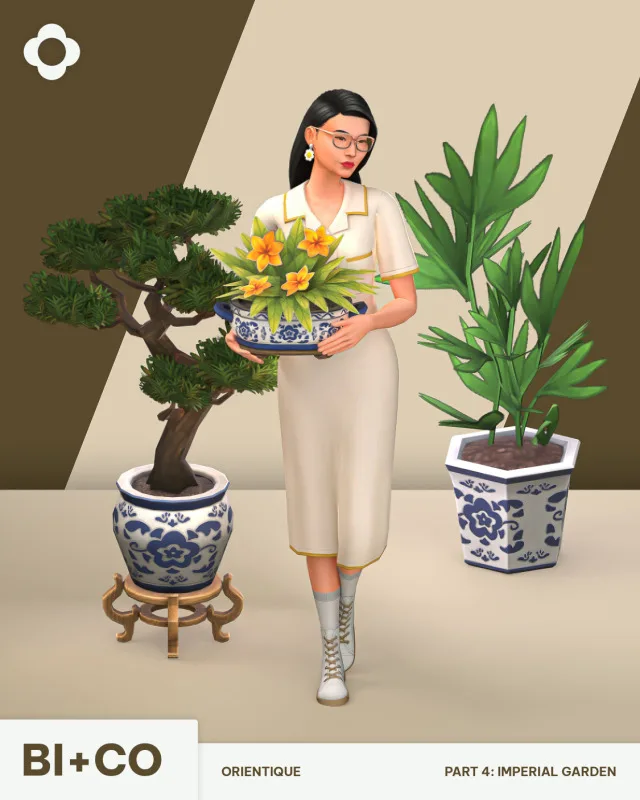 Orientique Part 4 : Imperial Garden Step into the enchanting world of the Imperial Garden colección. These exquisite ceramic planter pots, inspired by the grandeur and serenity of de biplusco para Los Sims 4