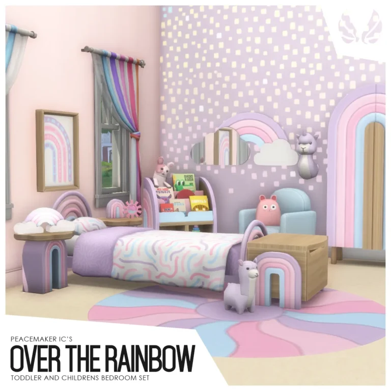 Vista previa de Over the Rainbow - A Child and Toddler Bedroom, construir y comprar de peacemaker-ic para Los Sims 4.