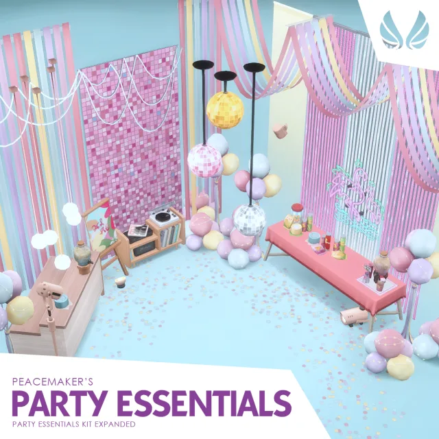 Vista previa de Party Essentials Expanded - Addon for TS4, construir y comprar de peacemaker-ic para Los Sims 4.