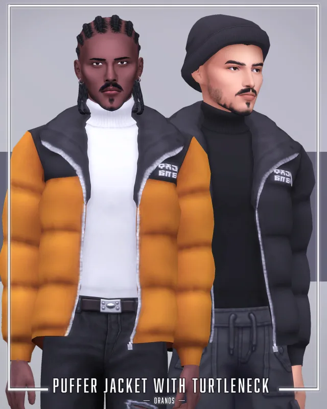Vista previa de Puffer Jacket With Turtleneck, ropa de oranos para Los Sims 4.