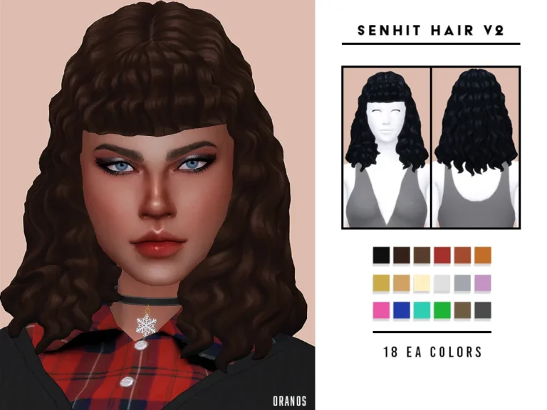 Vista previa de Senhit cabello V2, cabello de oranos para Los Sims 4.