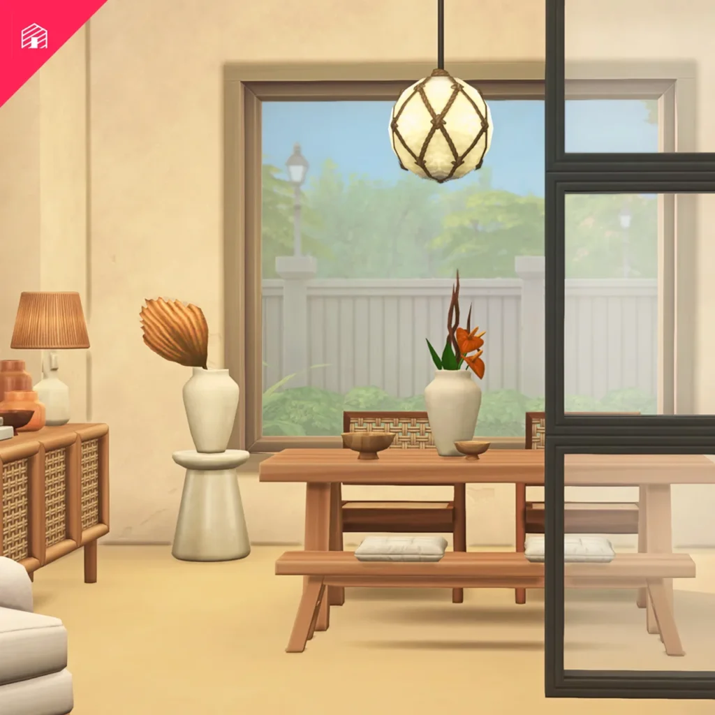 Vista previa de Shop The Look 2 - Modern Boho, construir y comprar de harrie-cc para Los Sims 4.