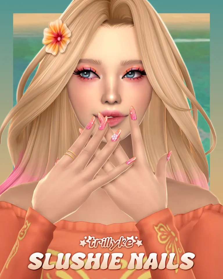ropa CC para Los Sims 4, Slushie Nails de Trillyke para Los Sims 4 | Simlish4