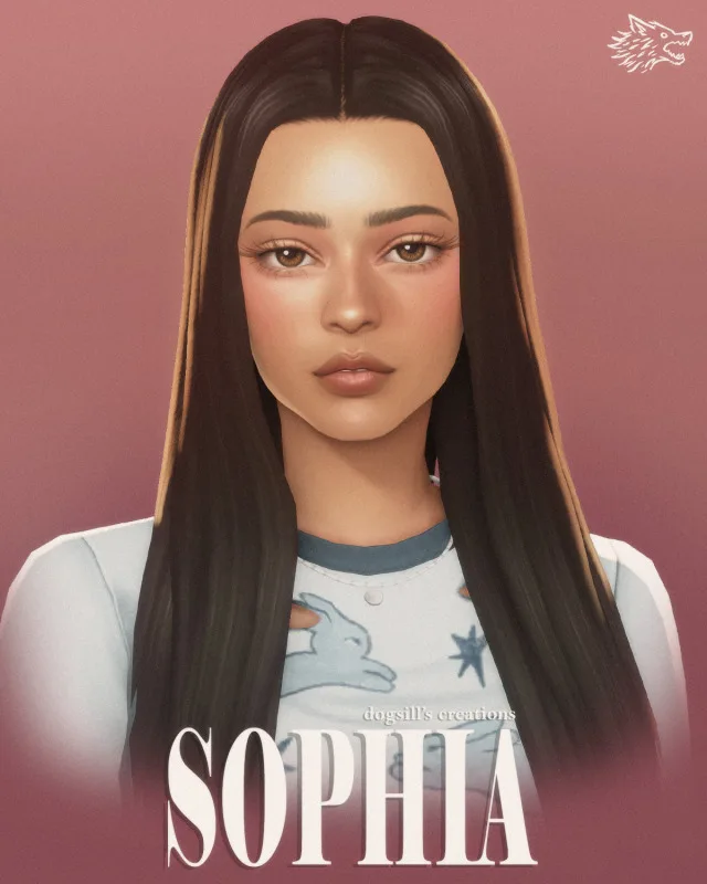 Sophia cabello de dogsill para Los Sims 4