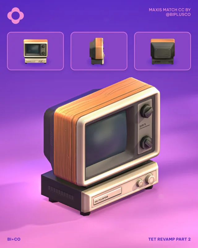 Tet Revamp - Part 2 Back in the ‘90s and early 2000s (in Vietnam for us ), this TV set was the must-have in every home! With Lunar New Year just around the corner, we’re br de biplusco para Los Sims 4