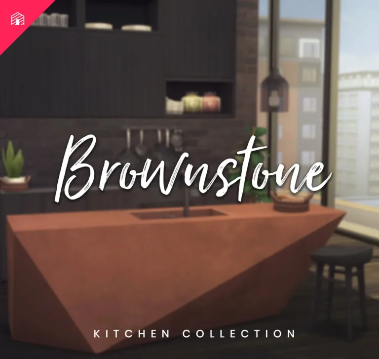 Vista previa de The Brownstone colección - Part One, construir y comprar de harrie-cc para Los Sims 4.