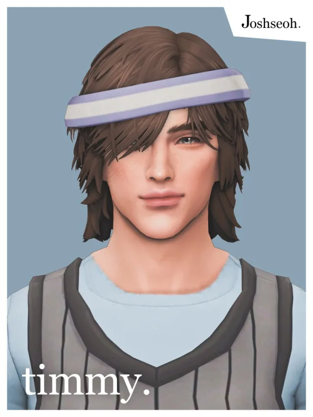Vista previa de Timmy cabello & Accessory (TS2 to TS4 cabello Recreation), cabello de joshseoh para Los Sims 4.
