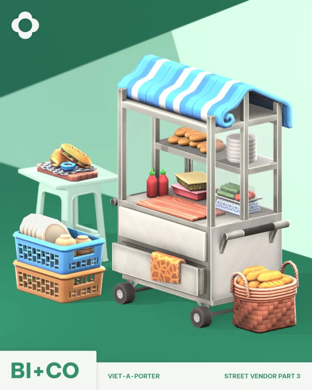 Viet-A-Porter - Street Vendor Part 3 Heyyyy!!! It’s been a minute, but we’re back with a new set! This time we’re bringing the vibrant flavors of Vietnam right to yo de biplusco para Los Sims 4