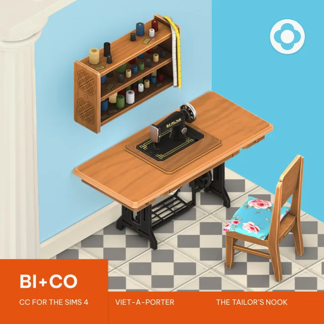 Viet-A-Porter: The Tailor’s Nook Part 1 Introducing our new colección, Viet-A-Porter , a delightful wordplay on Vietnamese goods that are ready to use and capture de biplusco para Los Sims 4
