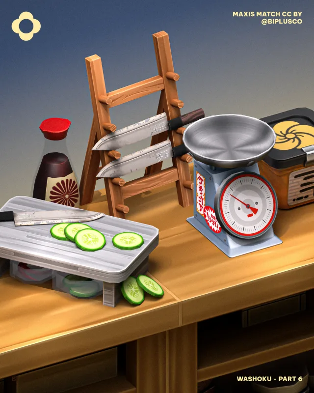 Washoku - Part 6 The soul of a Japanese kitchen! Whether they are a seasoned chef or just someone who enjoys the aesthetic of a finely sliced cucumber, we got you with these de biplusco para Los Sims 4