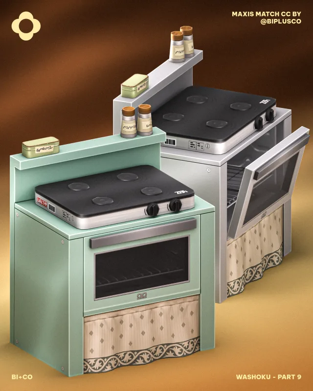 Washoku - Part 9 For the 9th, and final installment of our Washoku colección, we are introducing the All-in-One Induction Stove/Oven. In many urban Japanese homes, space is at a p de biplusco para Los Sims 4