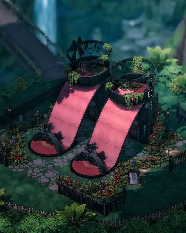 Vista previa de WIDOW’S GARDEN, solares y habitaciones de axiisims para Los Sims 4.