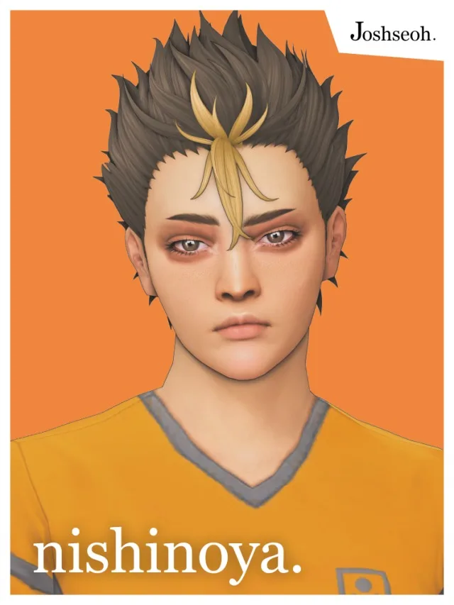 Vista previa de Yu Nishinoya cabello (cabello Commissions), cabello de joshseoh para Los Sims 4.