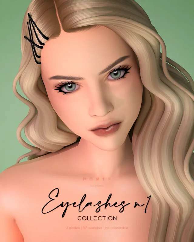 Vista previa de 3D Eyelashes nº1 * Update *, detalles de piel de luxysims para Los Sims 4.