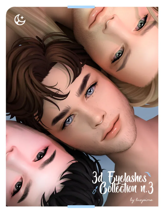 Vista previa de 3D Eyelashes nº3, detalles de piel de luxysims para Los Sims 4.