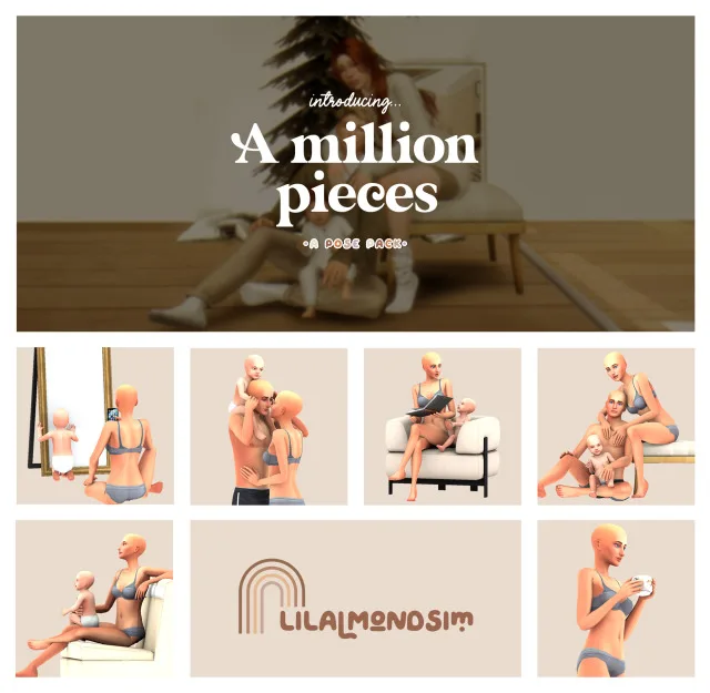 Vista previa de A million pieces — 𝒑𝒐𝒔𝒆 𝒑𝒂𝒄𝒌, poses de lilalmondsim para Los Sims 4.