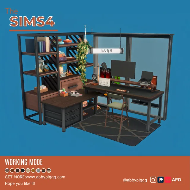 Vista previa de ABBYPIGGG]Working Mode, construir y comprar de abbypiggg para Los Sims 4.