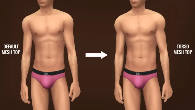 Vista previa de Abyssal Male Body Preset + Top Mesh, genética de golyhawhaw para Los Sims 4.