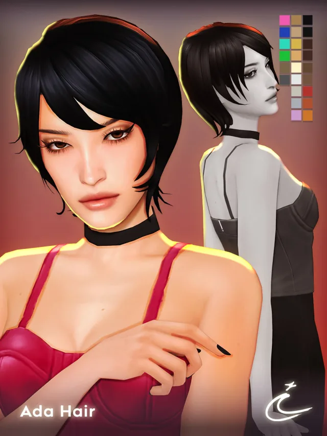 Vista previa de ADA cabello BY IMVIKAI, cabello de imvikai para Los Sims 4.