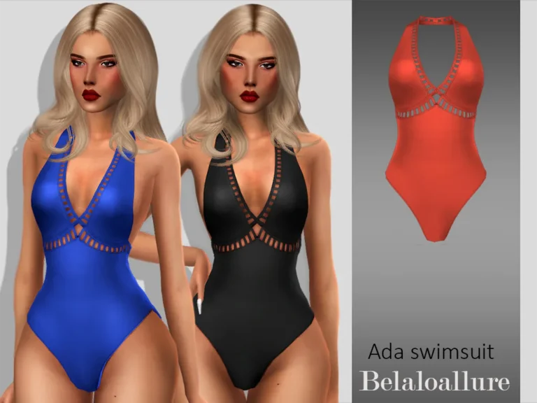 Vista previa de Ada swimsuit, crear un sim de belaloallure3 para Los Sims 4.