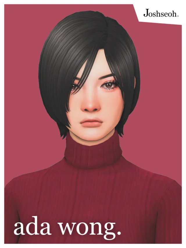 Vista previa de Ada Wong (RE4) cabello - cabello Commissions, cabello de joshseoh para Los Sims 4.