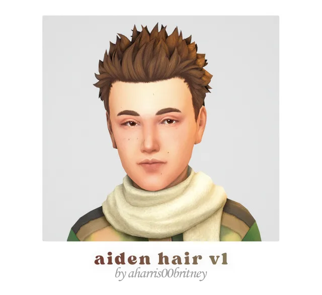 Vista previa de Aharris00britney Aiden/Chuck/Tomoya cabello (Kids conversiones), cabello de its-adrienpastel para Los Sims 4.