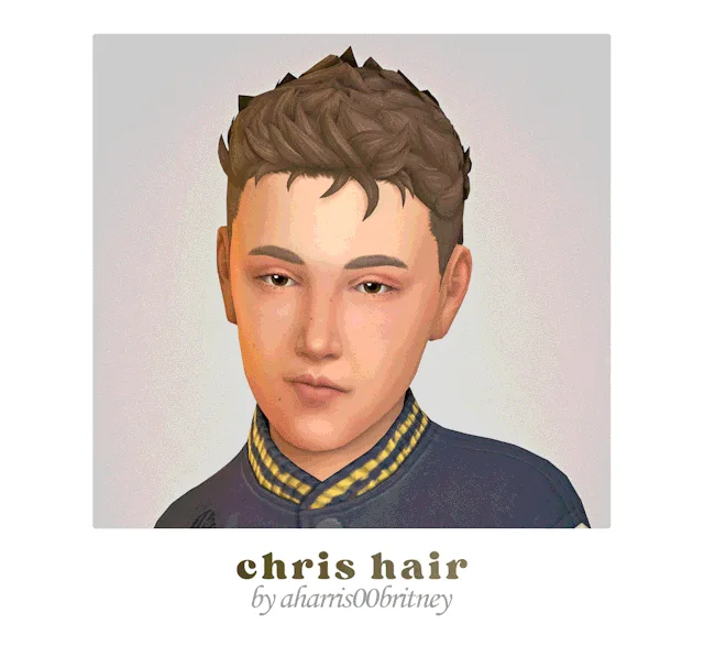Vista previa de Aharris00britney' Chris cabello V1 (Kids conversiones), cabello de its-adrienpastel para Los Sims 4.