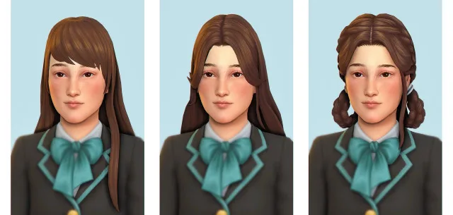 Vista previa de Aharris00britney' Serval, Rebecca & Ayaka cabello (Kids conversiones), cabello de its-adrienpastel para Los Sims 4.