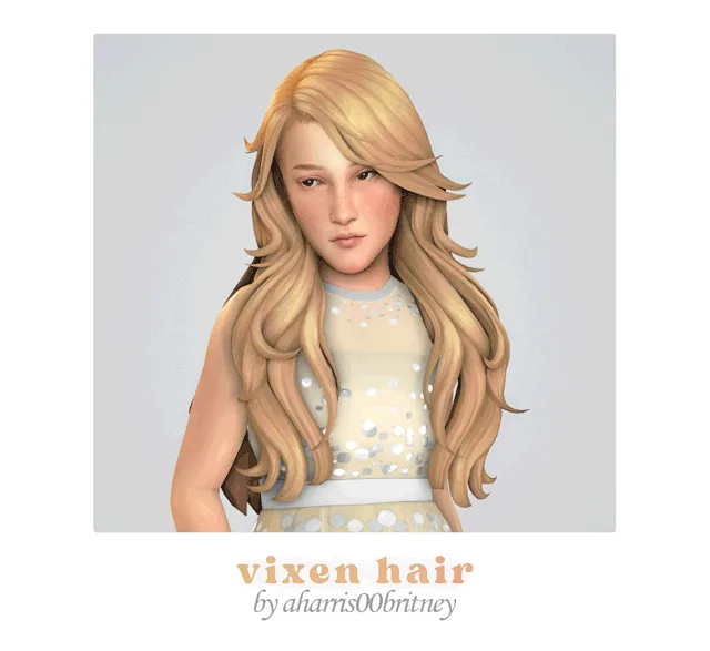 Vista previa de Aharris00britney' Vixen cabello (Kids conversiones), cabello de its-adrienpastel para Los Sims 4.