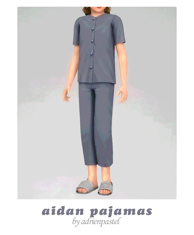 Vista previa de Aidan Pajamas (Kids), contenido personalizado de its-adrienpastel para Los Sims 4.