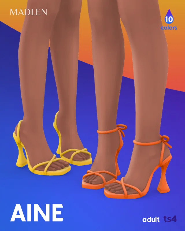 Vista previa de Aine shoe set step into summer vibes with aine, zapatos de madlensims para Los Sims 4.