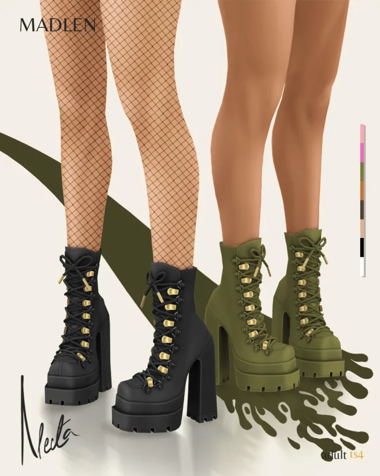 Vista previa de Alecta boots make a statement with every step in, zapatos de madlensims para Los Sims 4.