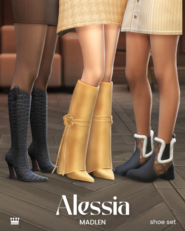 Vista previa de Alessia shoe set i wanted to make a small boots, zapatos de madlensims para Los Sims 4.