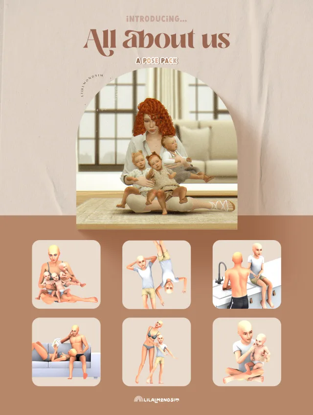 Vista previa de All about us — 𝒑𝒐𝒔𝒆 𝒑𝒂𝒄𝒌, poses de lilalmondsim para Los Sims 4.