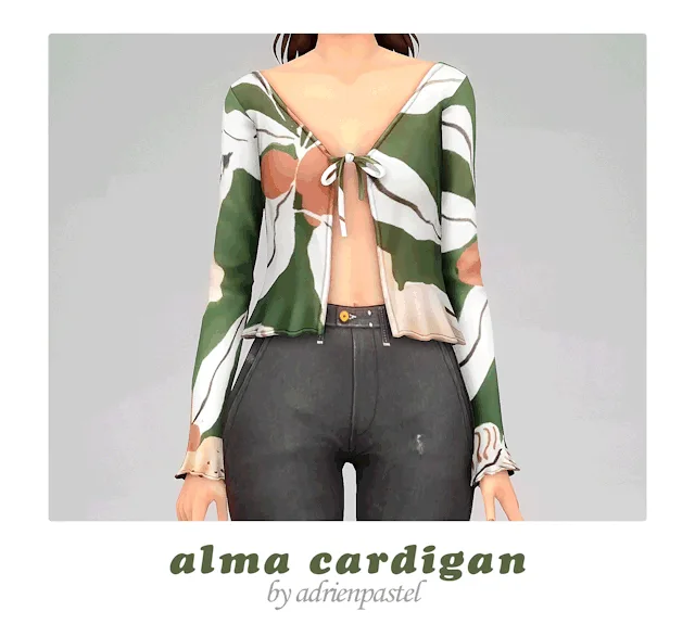 Vista previa de Alma Cardigan Remastered, ropa de its-adrienpastel para Los Sims 4.