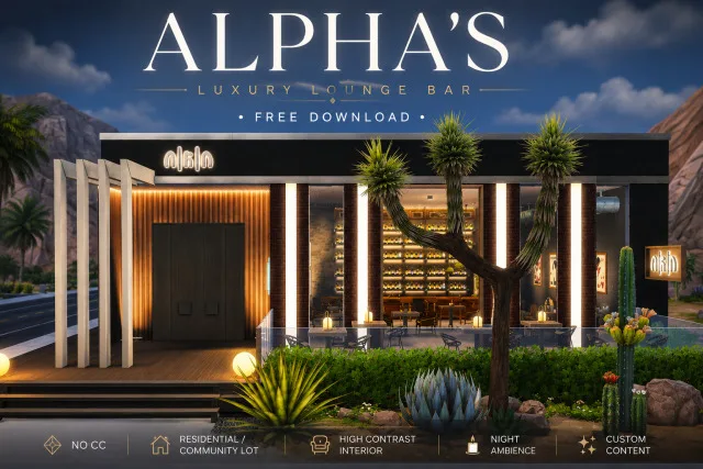 Vista previa de Alphas luxury lounge bar no cc build today is, muebles de bs-signature para Los Sims 4.