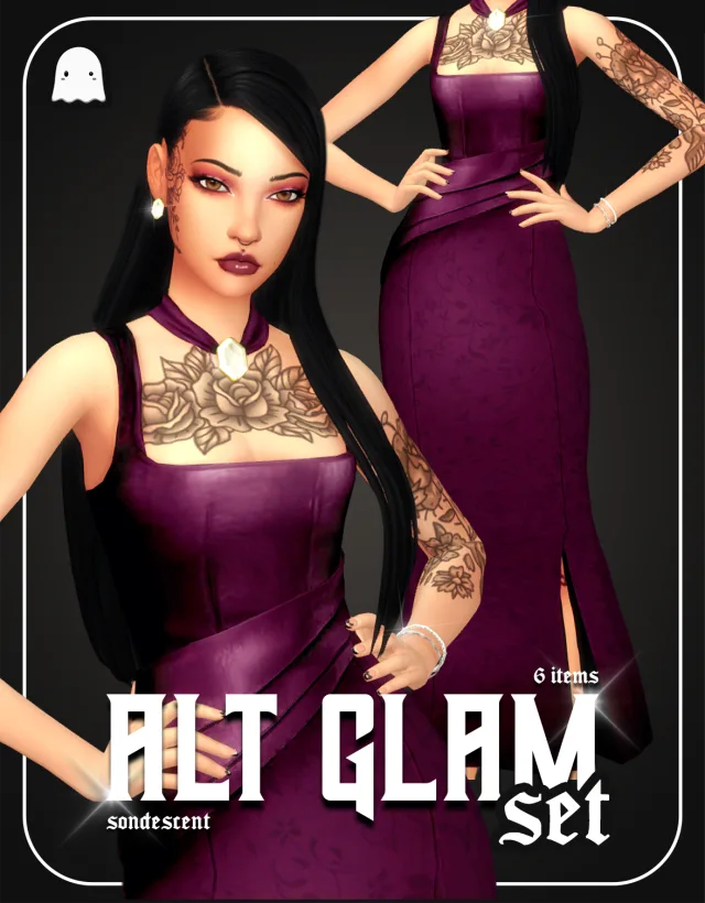 Vista previa de ALT GLAM SET, crear un sim de sondescent para Los Sims 4.