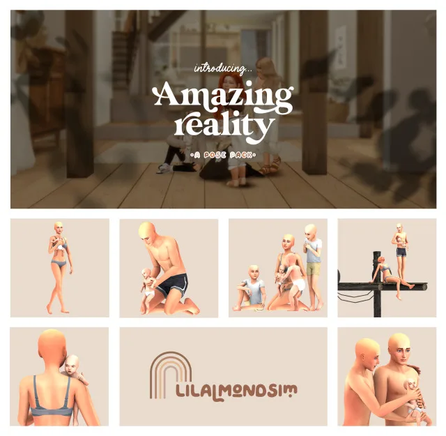 Vista previa de Amazing reality β ππππ ππππ, poses de lilalmondsim para Los Sims 4.