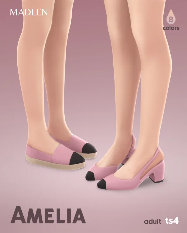 Vista previa de Amelia shoe set a must have choose comfy, zapatos de madlensims para Los Sims 4.