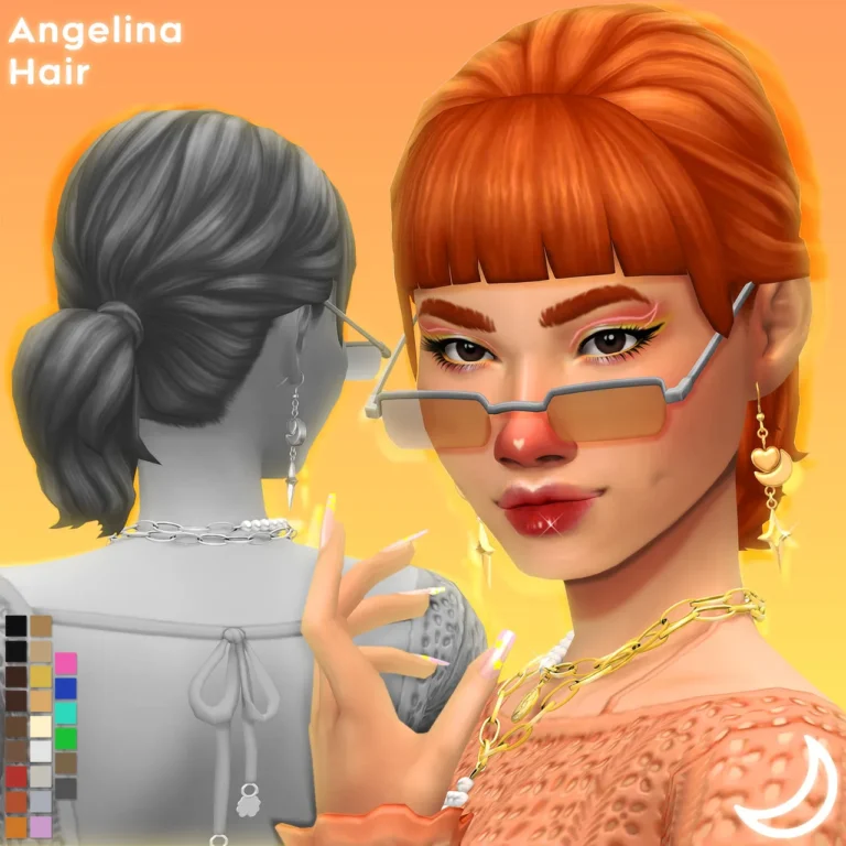 Vista previa de ANGELINA cabello BY IMVIKAI, cabello de imvikai para Los Sims 4.