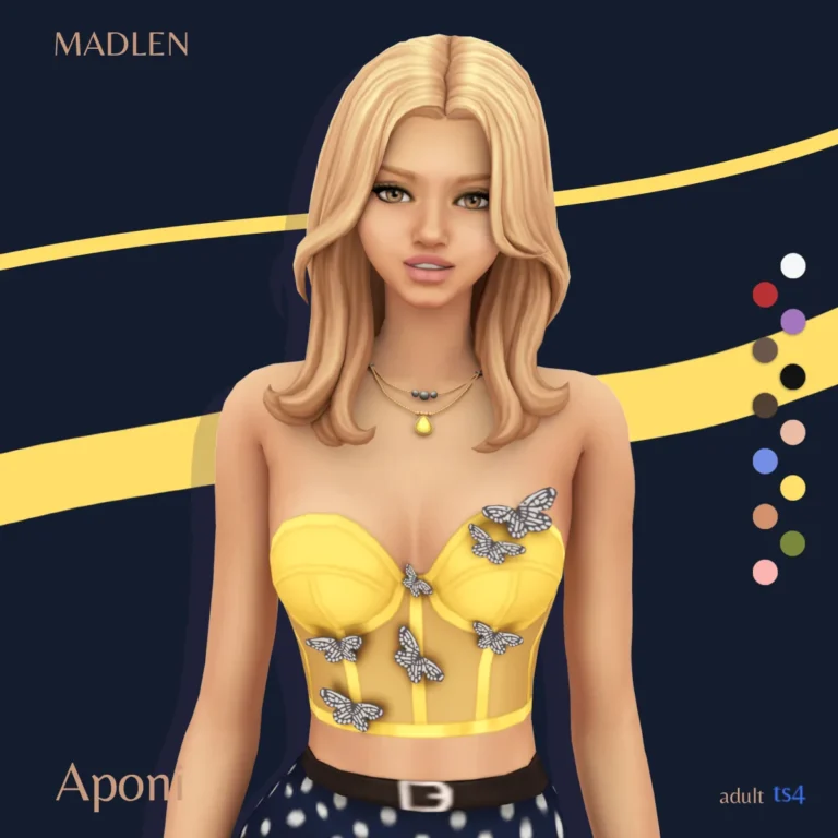Vista previa de Aponi corset gorgeous semi transparent corset with, ropa de madlensims para Los Sims 4.