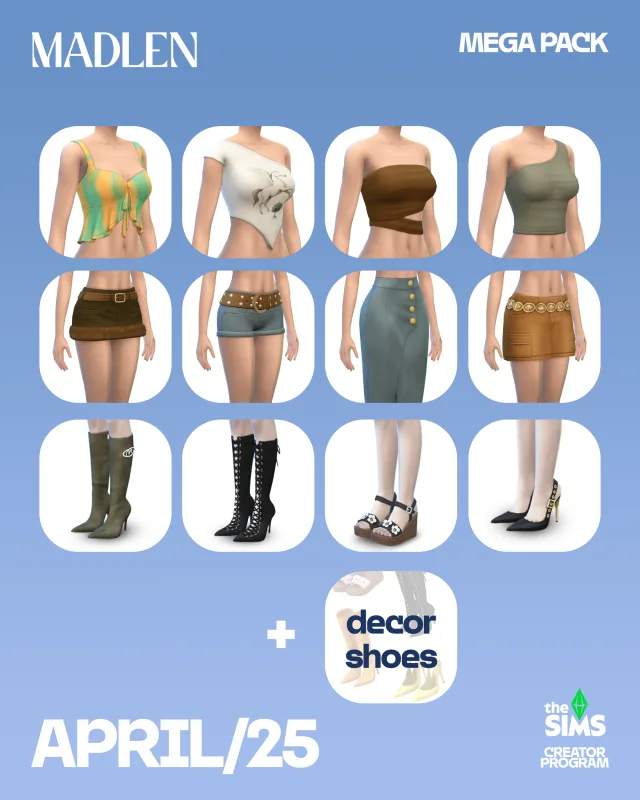 Vista previa de April mega pack is out check out the previous, crear un sim de madlensims para Los Sims 4.