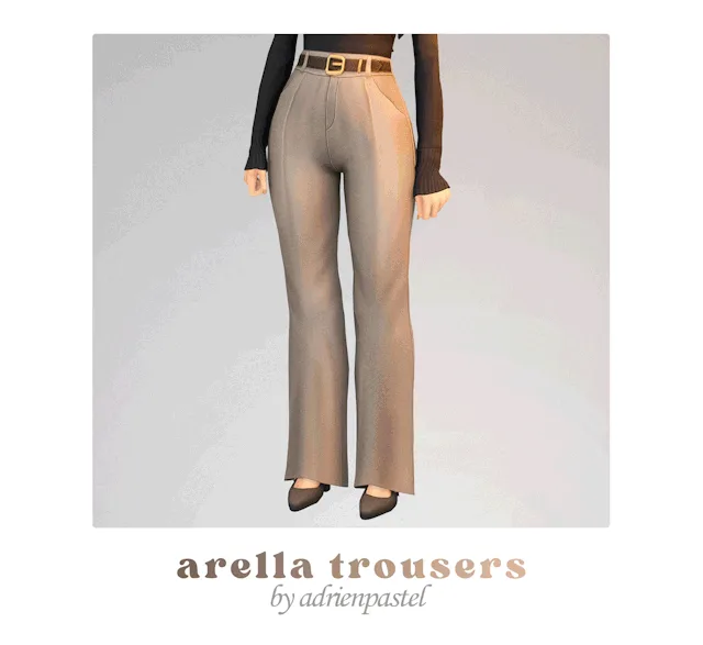 Vista previa de Arella Trousers, zapatos de its-adrienpastel para Los Sims 4.