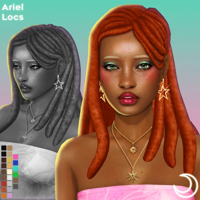 Vista previa de ARIEL LOCS BY IMVIKAI, cabello de imvikai para Los Sims 4.