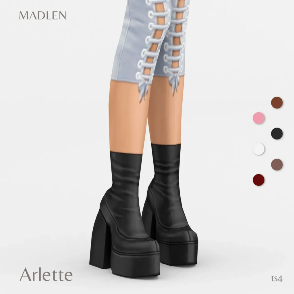Vista previa de Arlette boots short2 just had to make this, zapatos de madlensims para Los Sims 4.
