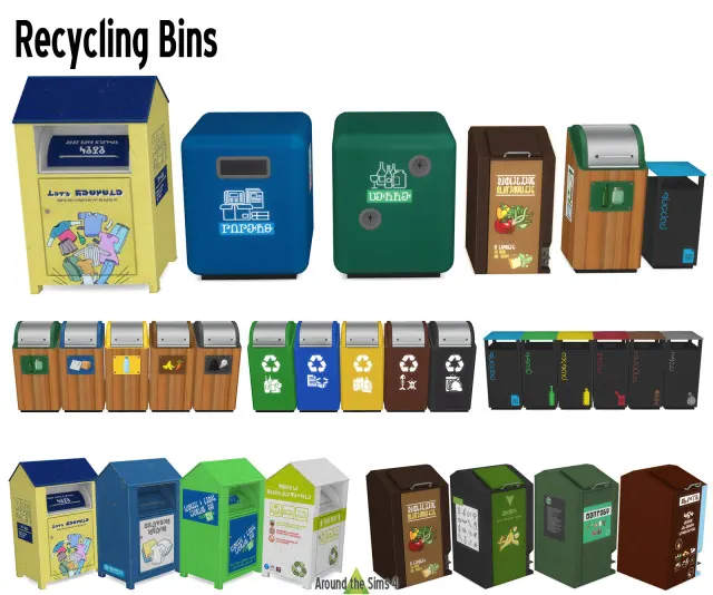 Vista previa de Around the sims 4 recycling bins you might have, contenido personalizado de aroundthesims para Los Sims 4.