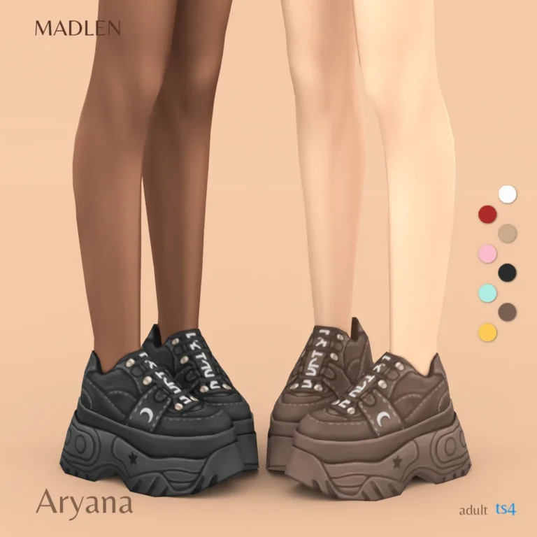 Vista previa de Aryana sneakers chunky platform sneakers such, zapatos de madlensims para Los Sims 4.